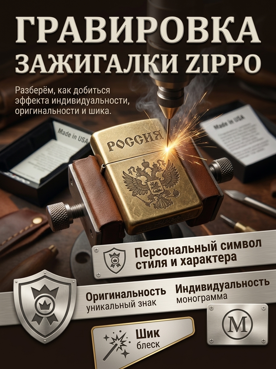 Гравировка на зажигалке ZIPPO (Китай)