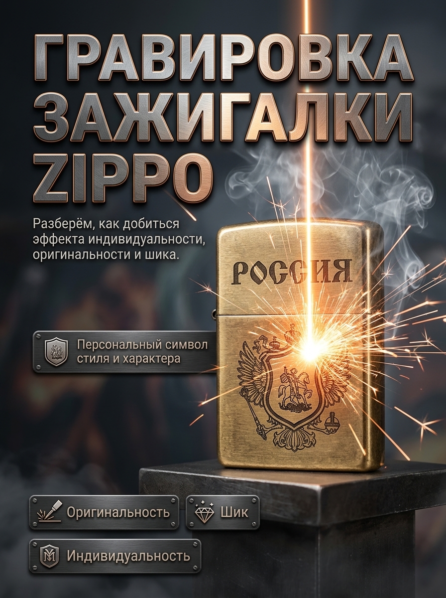 Гравировка на зажигалке ZIPPO (США)