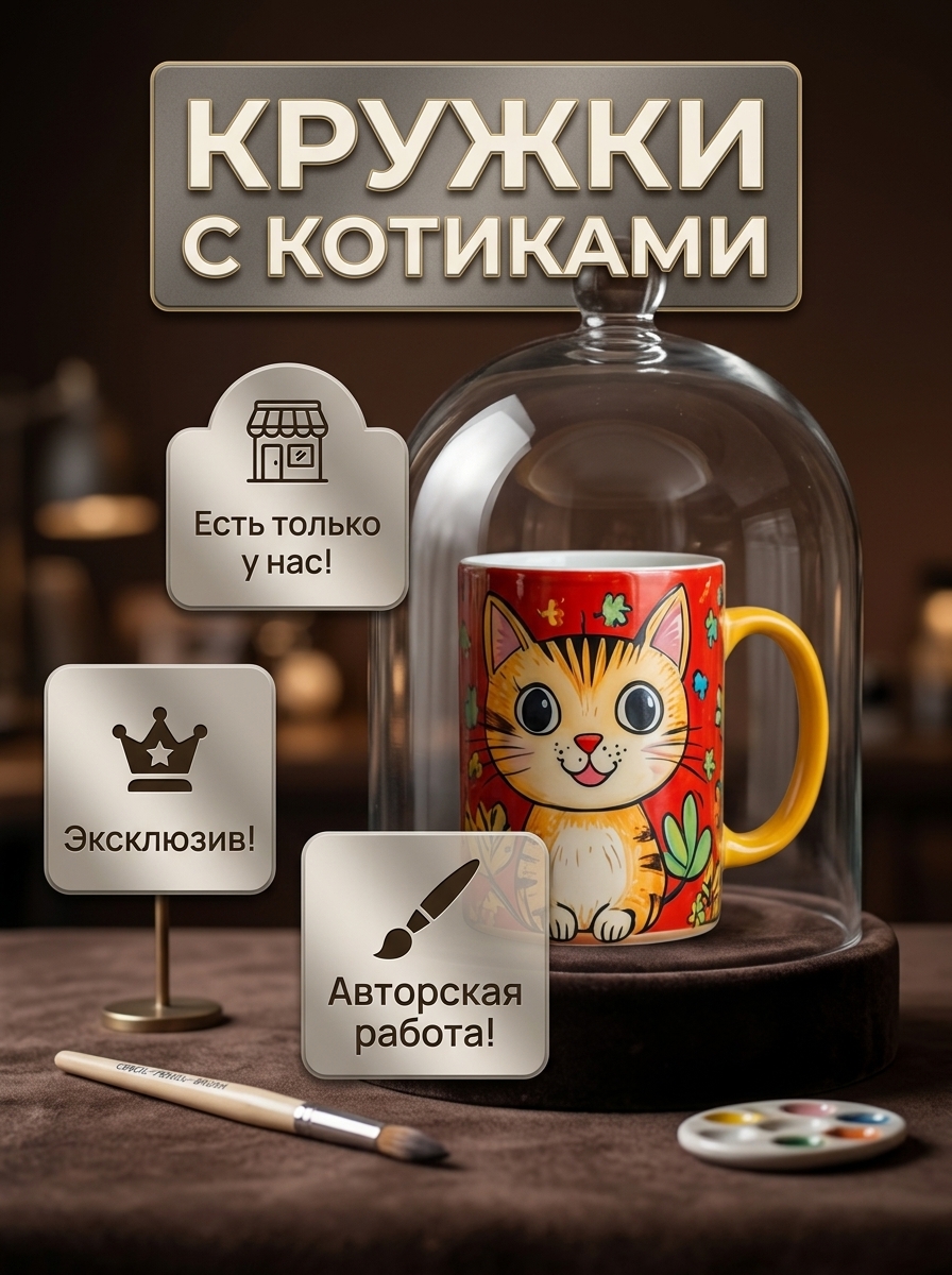 Кружка с принтом котики