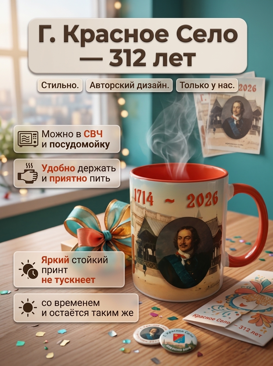 Кружка с принтом Красное Село 312 лет